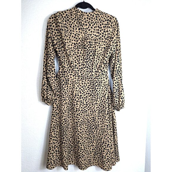 Gibson Latimer Women's Leopard Long Sleeve Fit & Flare Dress Size 4 - Picture 7 of 11